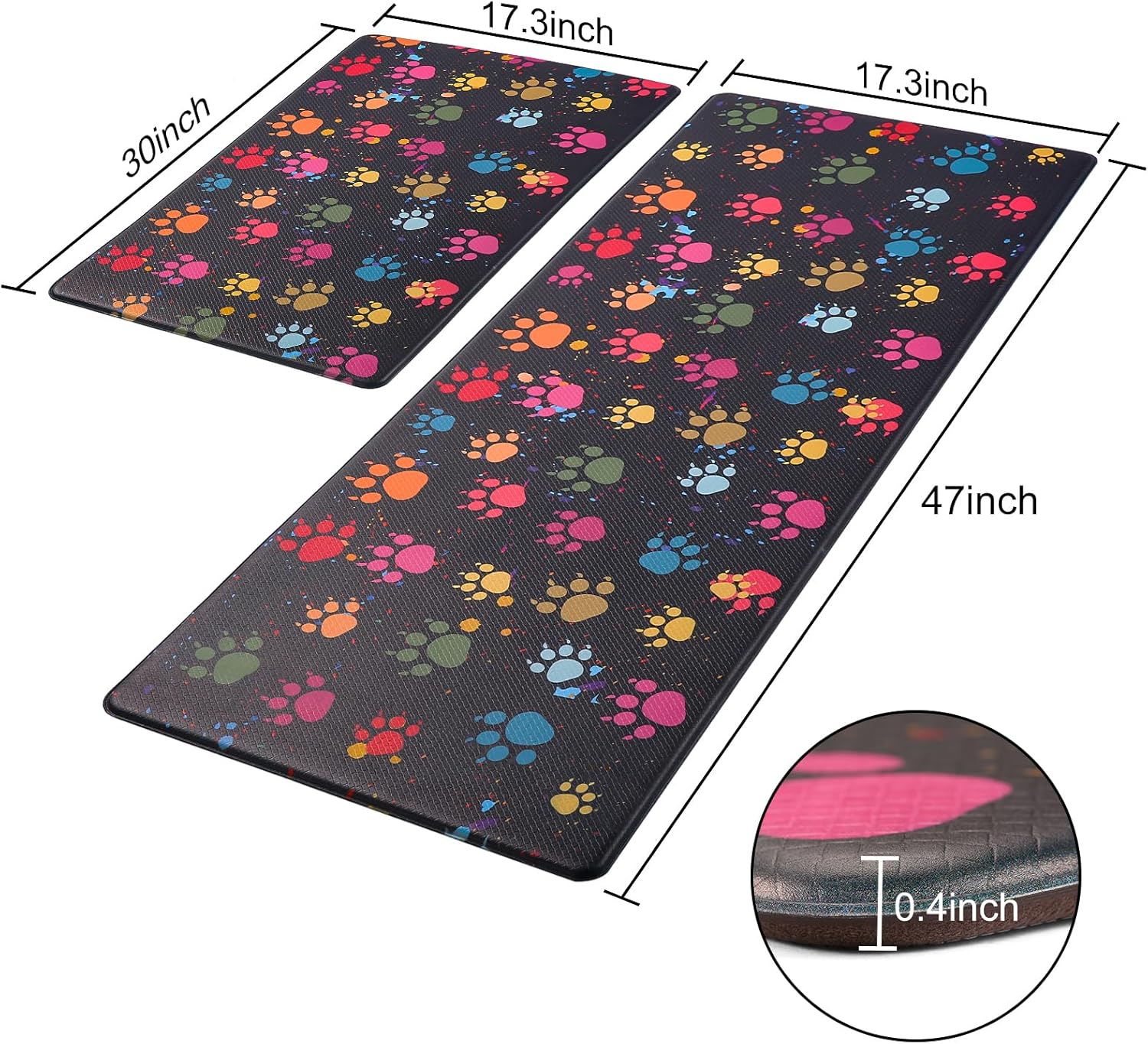 2-Piece Anti-Fatigue Kitchen Mat Set for Standing Bappiness