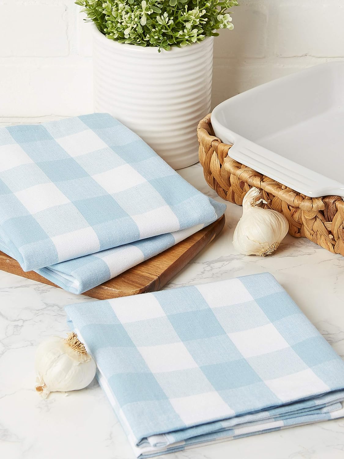 DII Buffalo Check Farmhouse Kitchen Towels Set