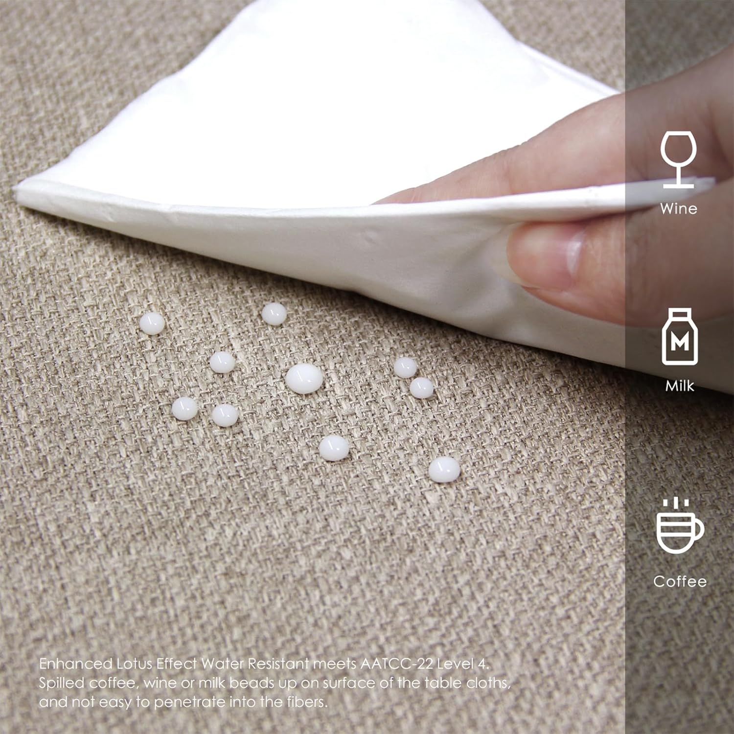 Waterproof Linen Style Runner 14x118 Beige