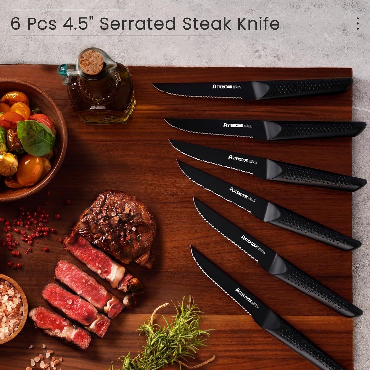 Astercook 15-Piece Chefs Knife Block Set