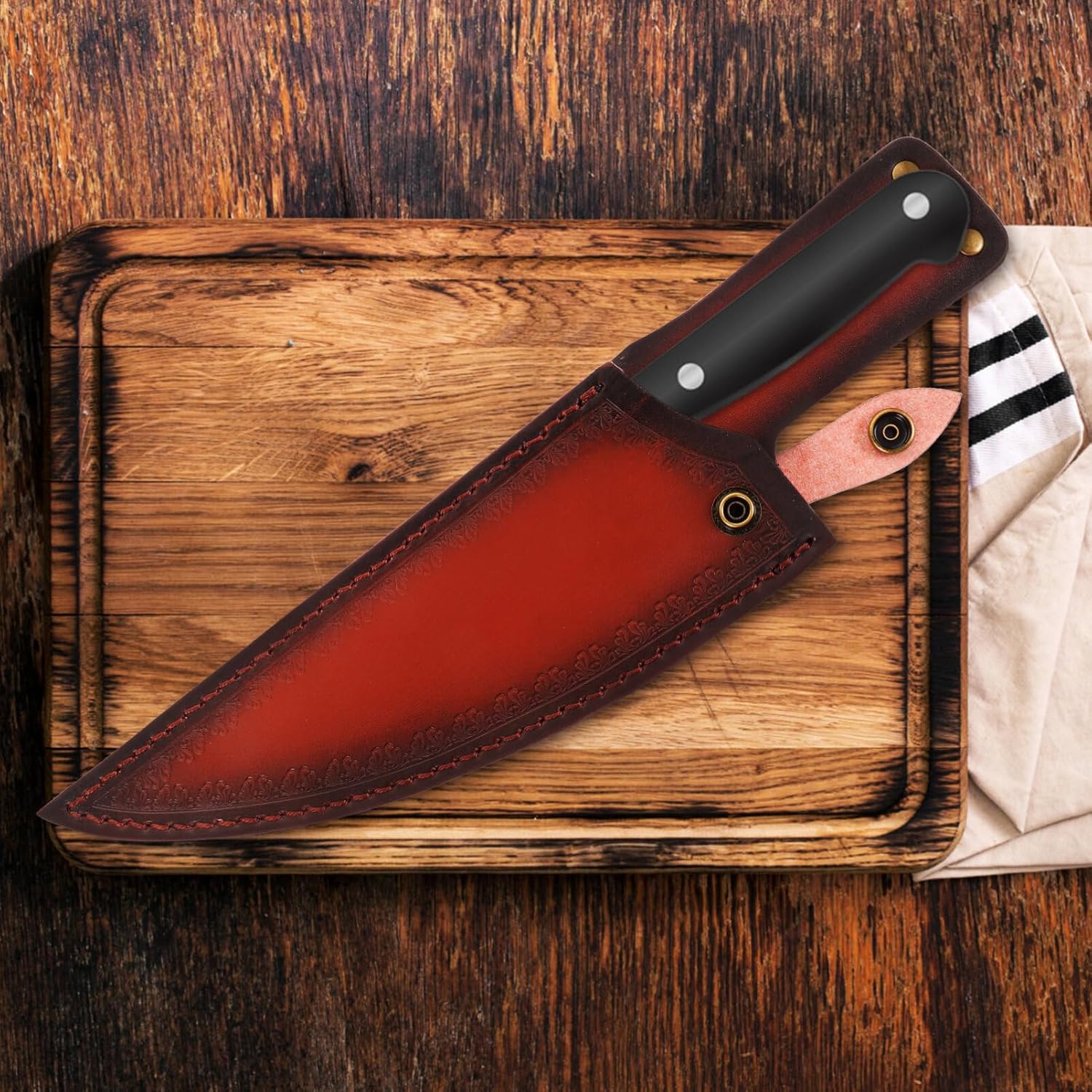 PRETTYZOOM Safety Knives Cover - PU Leather Edge Guard for Kitchen Use
