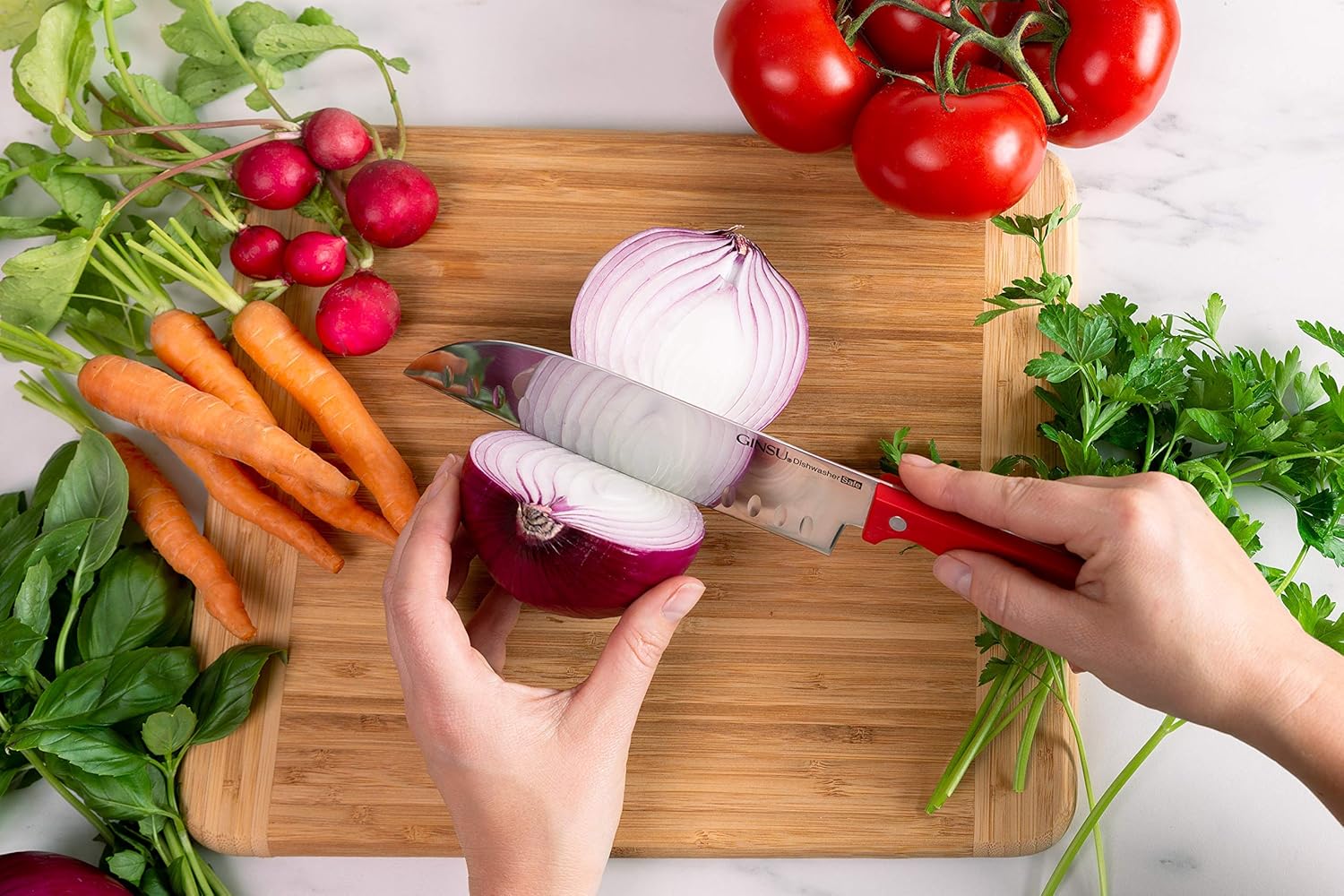 Perfectly Sharp 14-Piece Knife Set with Haffle Handles