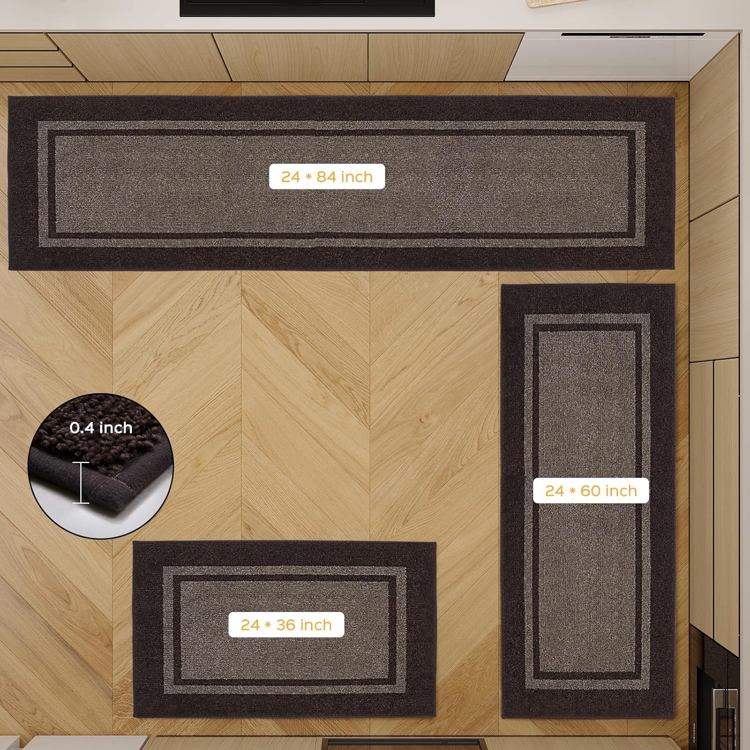 Anllugs Kitchen Rugs 24x36