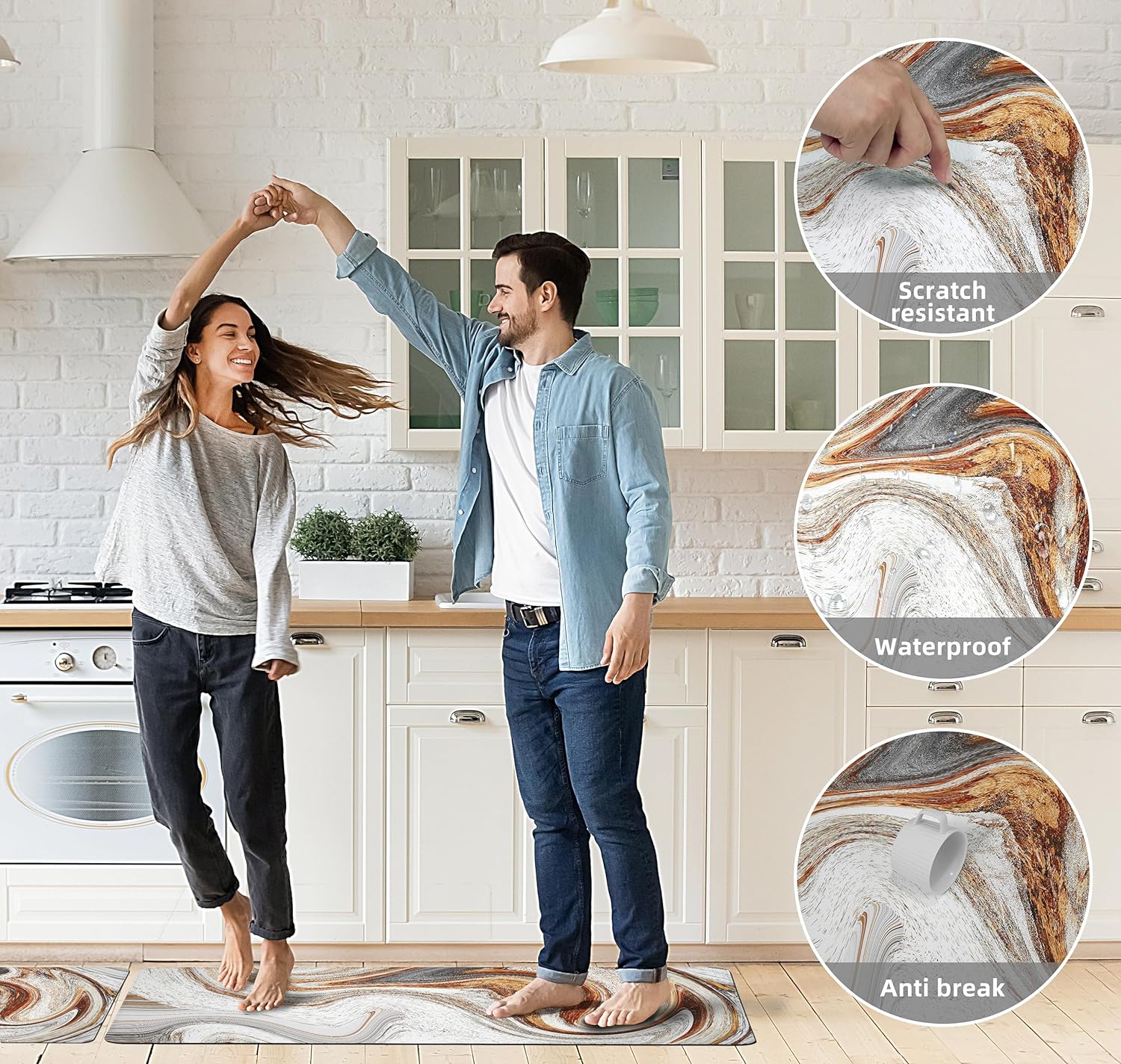 Anti-Fatigue Kitchen Rugs Memory Foam Premium Feel