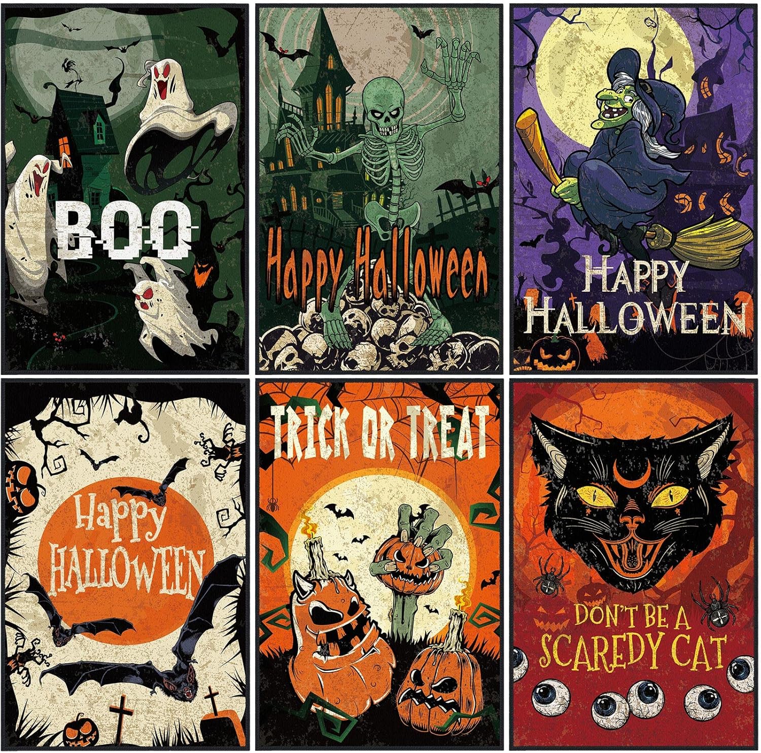 SUNNAY 6 Pcs Halloween Dish Towels Set