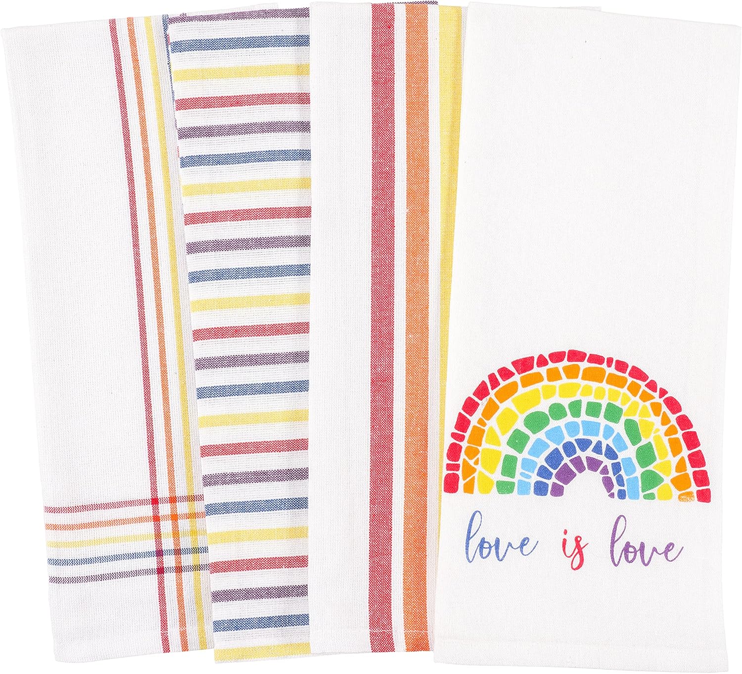 Pride Rainbow Love is Love Kitchen Dish Towel Set