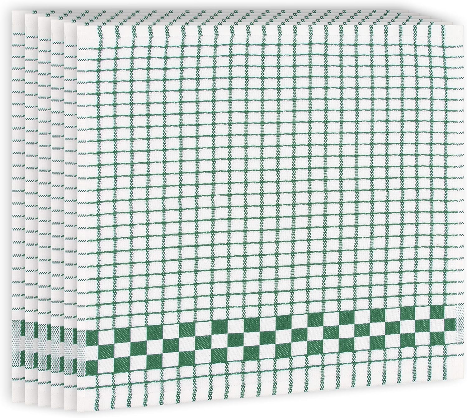 Fecido Classic Kitchen Dish Cloths Set of 6 Dark Green