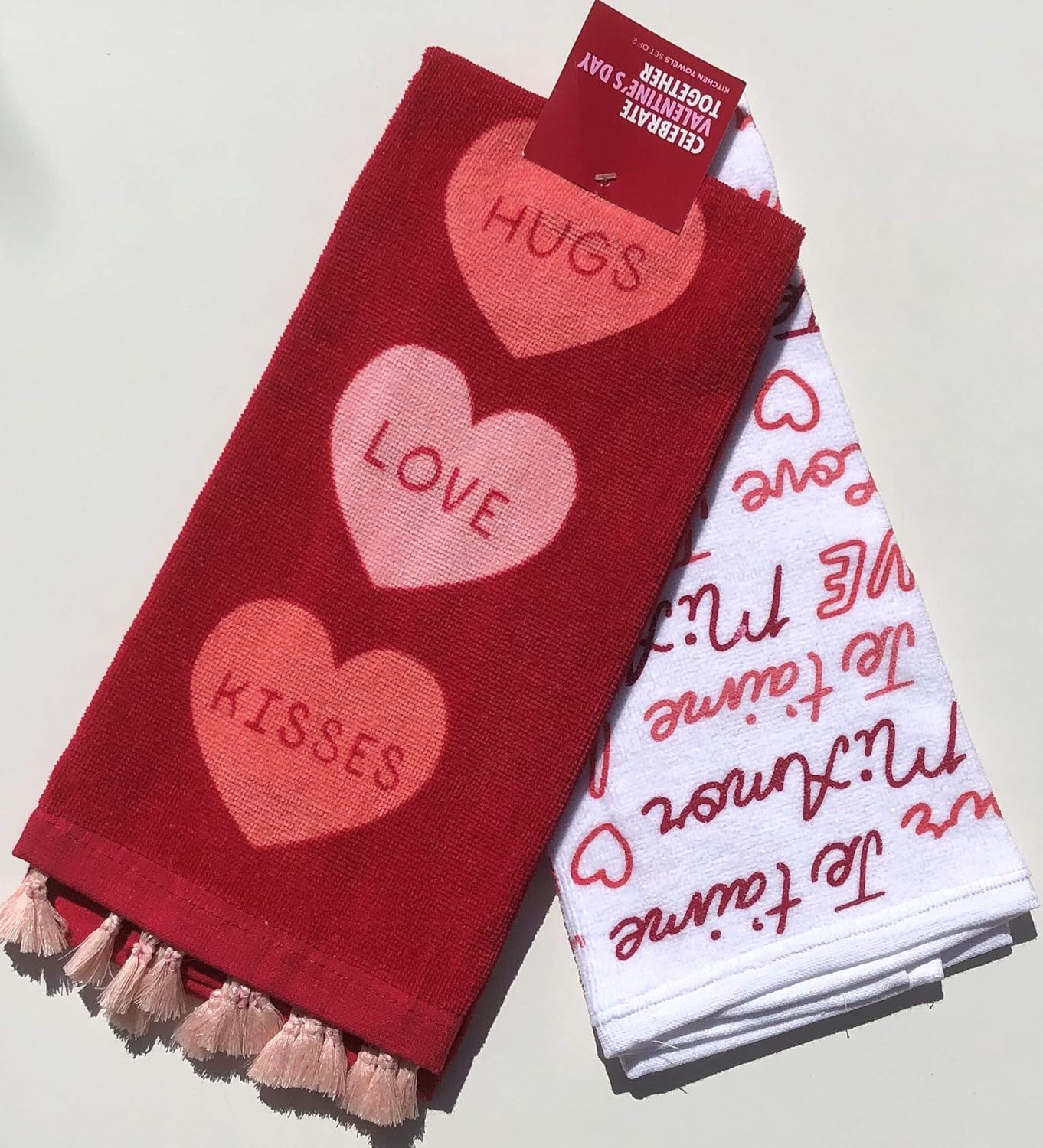 Celebrate Valentines Day Together - Love Heart - 2-Pack Kitchen Towels