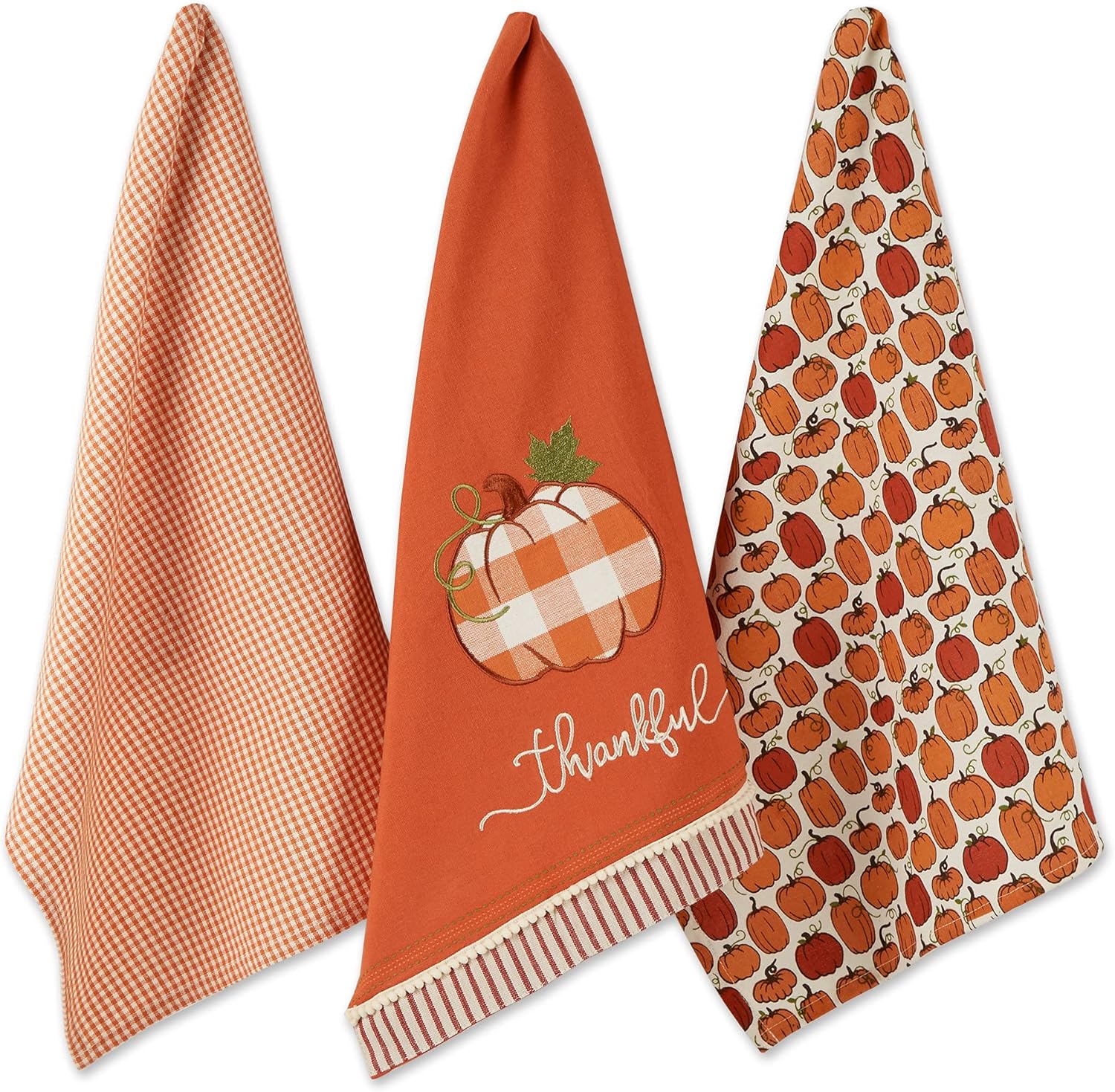 Elegant Pumpkin Spice Kitchen Towels