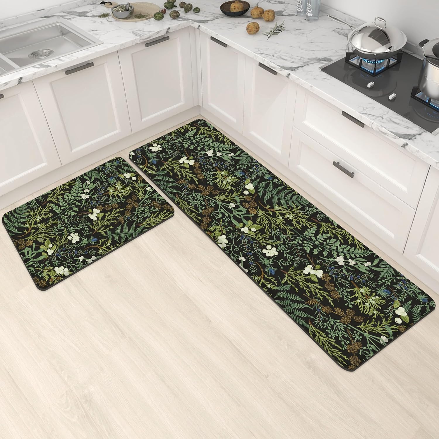 Botanical Kitchen Rugs Set of 2