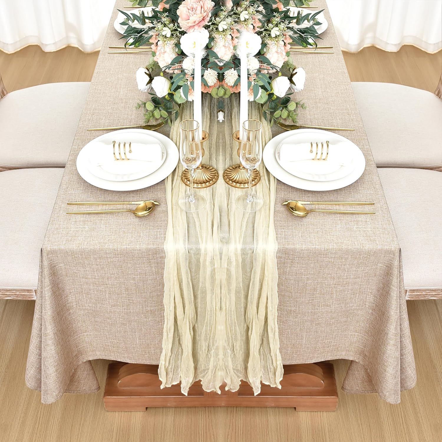 Compact Elegant Fitable Linen Tablecloth for Stain-Resistant Use