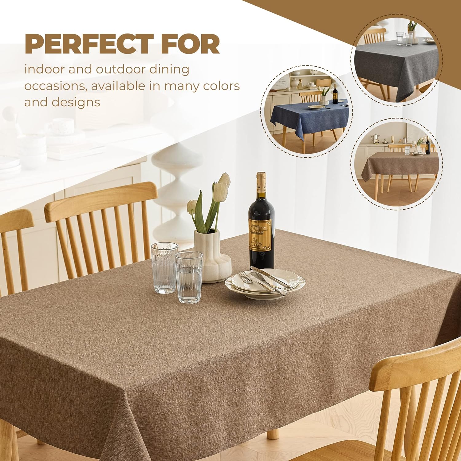 Versatile Rectangle Waterproof Dining Table Cloth