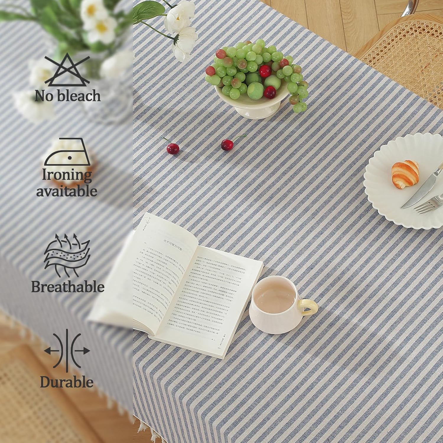 Durable Beautiful 55x102 Tablecloth Set for Dining picnics