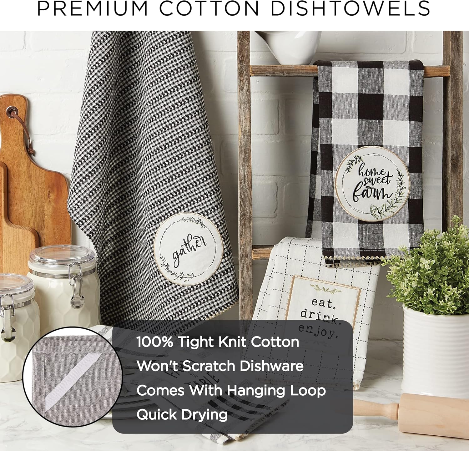 DII Southwest Hacienda Stripe Dishtowel Set 18x28 Assorted 4 Piece