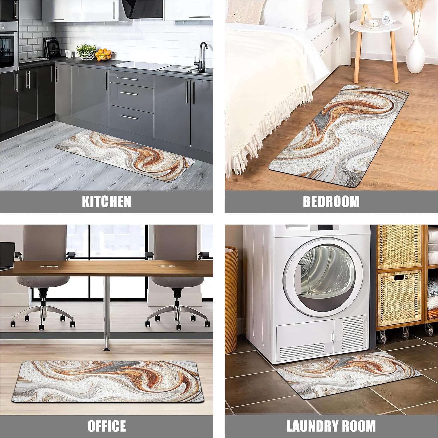 Anti-Fatigue Kitchen Rugs Memory Foam Premium Feel