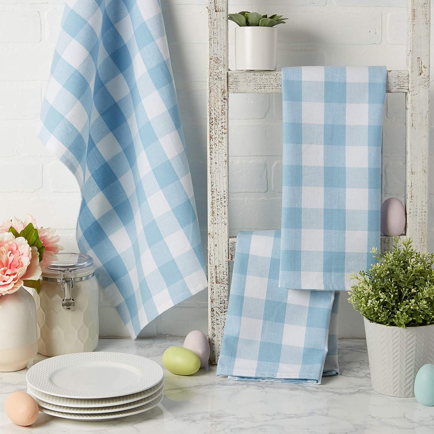 DII Buffalo Check Farmhouse Kitchen Towels Set