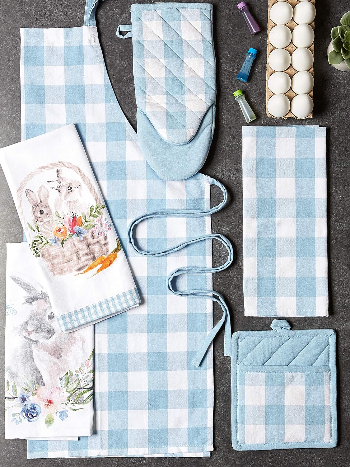 DII Buffalo Check Farmhouse Kitchen Towels Set